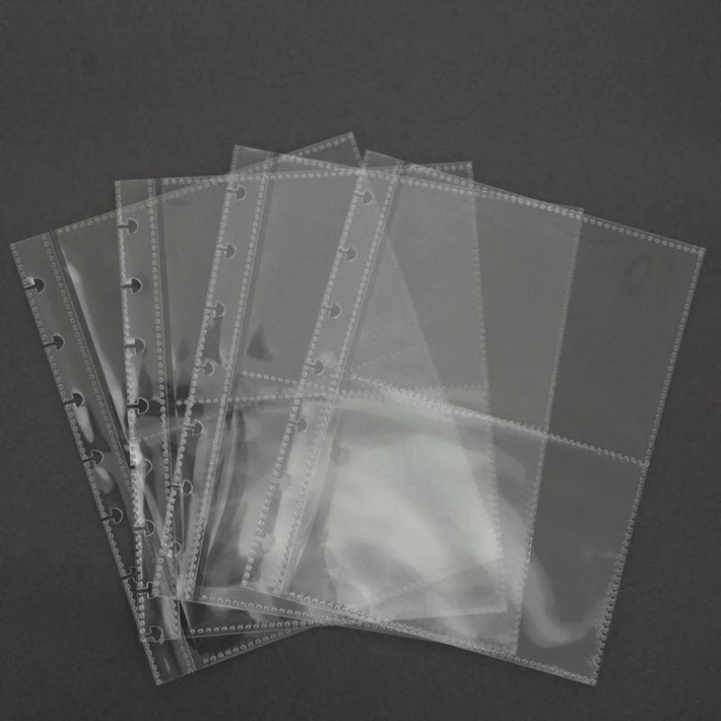 صفحات إعادة تعبئة الفطر A4A5 أكمام ألبوم صور شفافة 3/3.5/6/7 بوصة بطاقة صور جمع 4 جيوب بطاقة Kpop فرز تخزين البطاقات البريدية