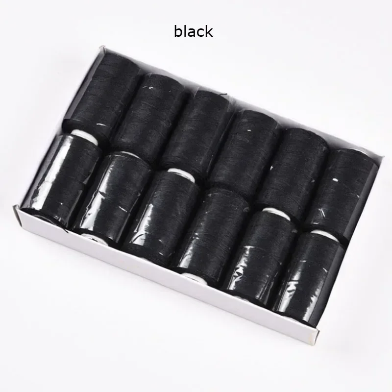 

12Rolls Hair Weaving Thread Cotton Sewing Thread With 5pcs C curved needles for hair weft,clips in hair