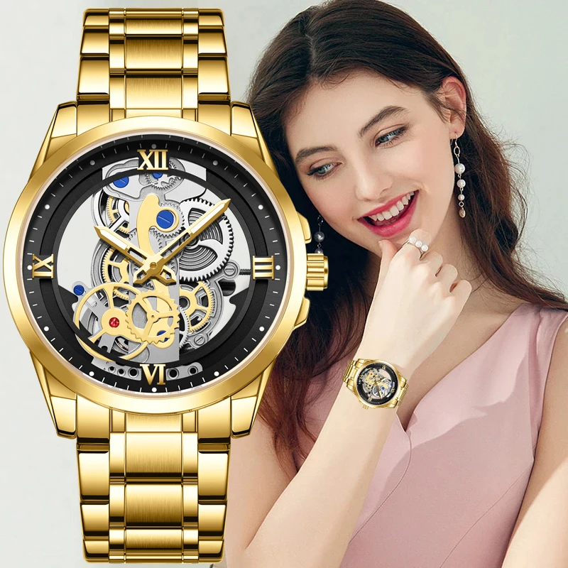 

LIGE 2023 Women Watch Fashion Gold Quartz Bracelet Watch Top Brand Luxury Waterproof Ladies Wristwatch Montre Femme Feminino+BOX