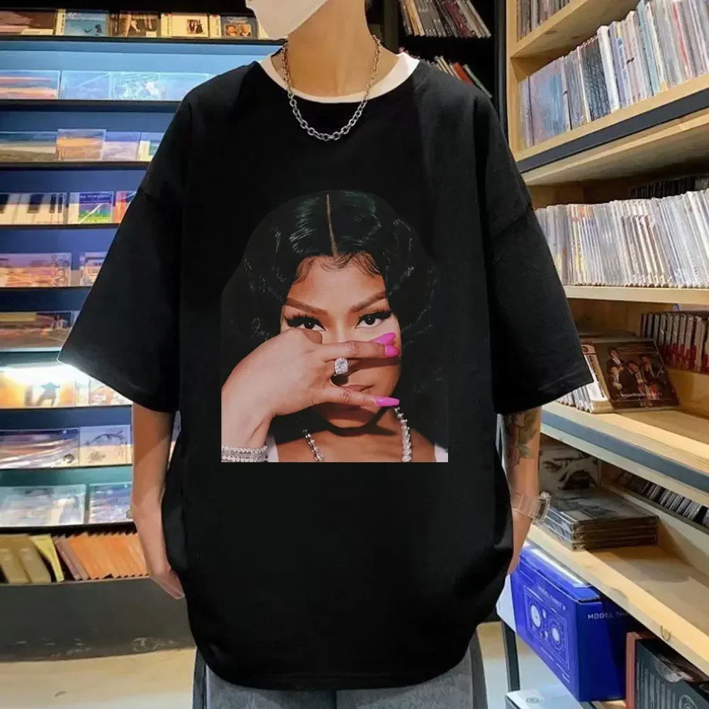 Gorące T-shirty z Nicki Minaj grafiką dla rapera męskie kobiety Hip Hop Vintage T-shirt z krótkim rękawem letnie moda uliczna ov