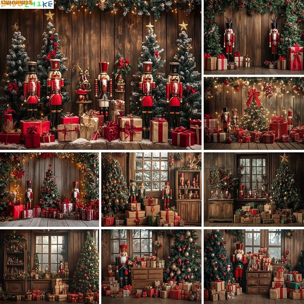 

Christmas Nutcracker With Kitchen Cupboard Backdrops Kids Adult Photography Family Photocall Decors Toy Bear Xmas Backgrounds