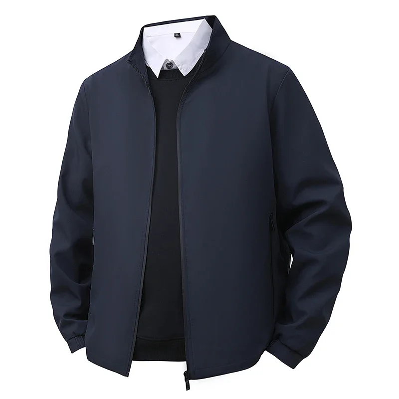 เสื้อแจ็คเก็ตผู้ชายสำหรับผู้บริหาร ฤดูใบไม้ผลิ ฤดูใบไม้ร่วง เสื้อแจ็คเก็ตธุรกิจผู้ชาย สีพื้น ปกตั้ง เสื้อผ้าผู้ชาย เสื้อโค้ทผู้ชาย เสื้อแจ็คเก็ตฤดูหนาวสำหรับผู้ชาย