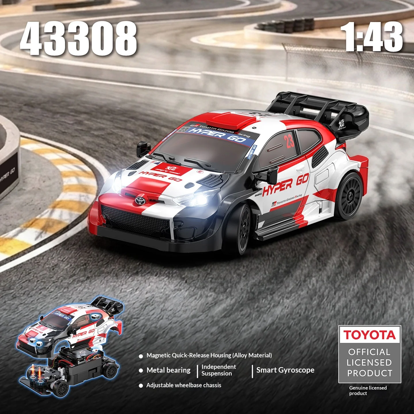 Mjx 43308 1/43 Scale Mini Rc Drift Car 4wd Electric Desktop Remote Control Racing Vehicle 2.4g Full Proportional Hobby Model