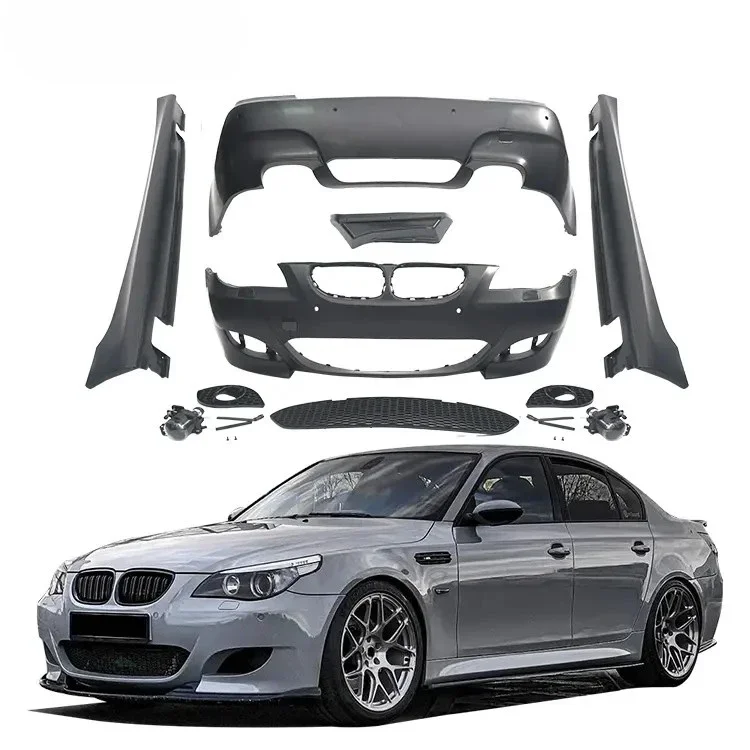 

Wholesale plastic body kit for bmw 5 series E60 upgrade M5 Style Front Bumper Rear Bumper slide skirts