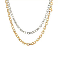XP Jewelry -- 50 CM x 4.4 mm Gold Plated 18 k / White O Chain Necklaces for Women Men Fashion Jewelry Wholesale