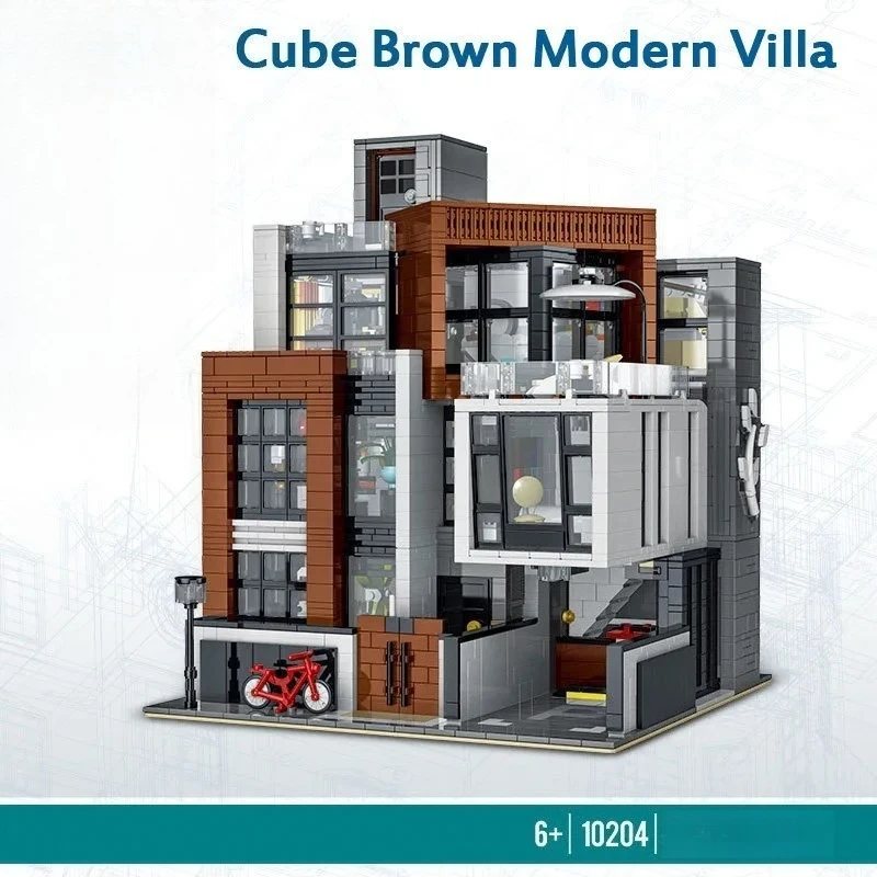 

Конструктор Mork 10204: Модульная вилла, серия «Городской пейзаж», развивающая сборная модель, кирпичики MOC, подарок для детей