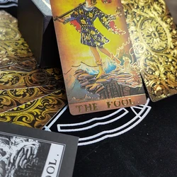 Gold Frameless Tarot 12 * 7cm Hot Stamping PVC Waterproof and Wear-resistant Board Game Poker Divination Gift Box Set Luxury