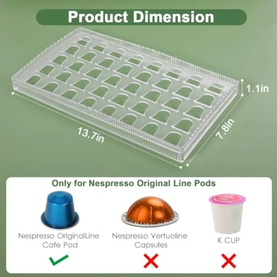 Coffee Pod Holder Drawer Nespresso Coffee Pods Storage Drawer Nespresso Coffee Capsules Drawer Organizer clear