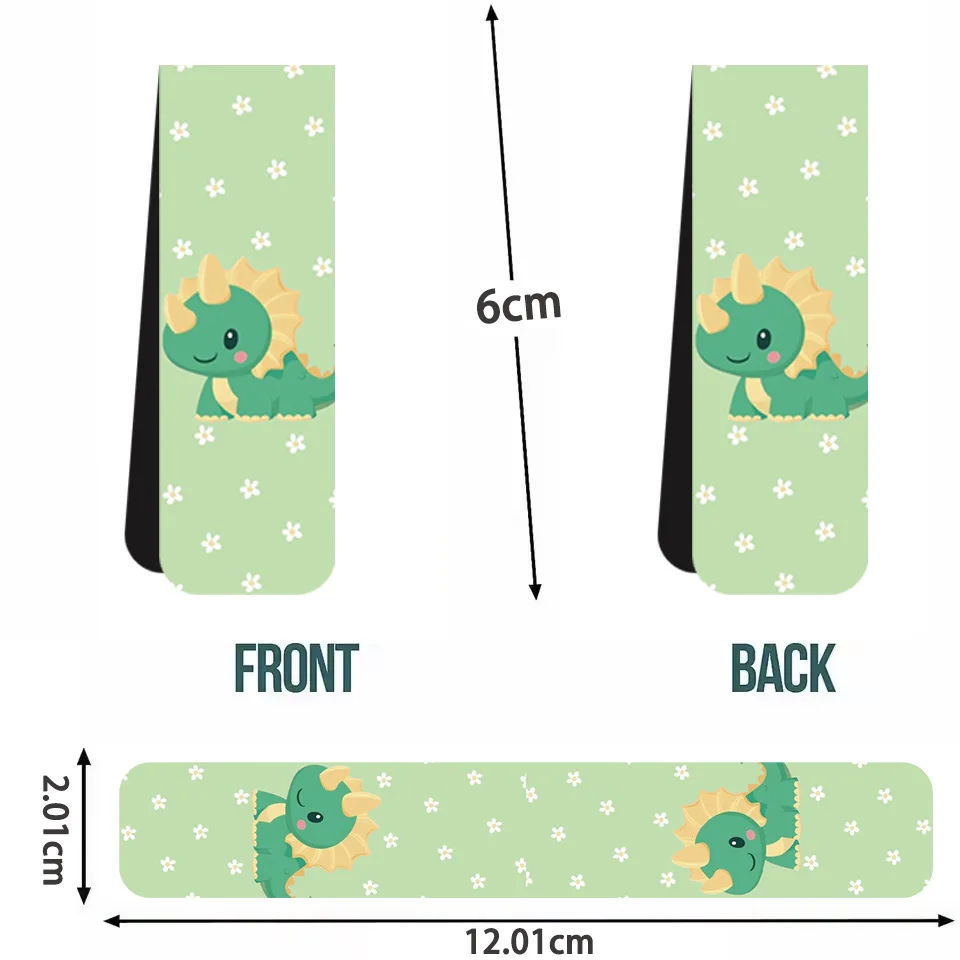 5Pcs/Set Cute Cartoon Dinosaur Magnetic Bookmarks, Kawaii Animal Book Marks for Kids Stationery Gifts for Students Boys & Girls view 6