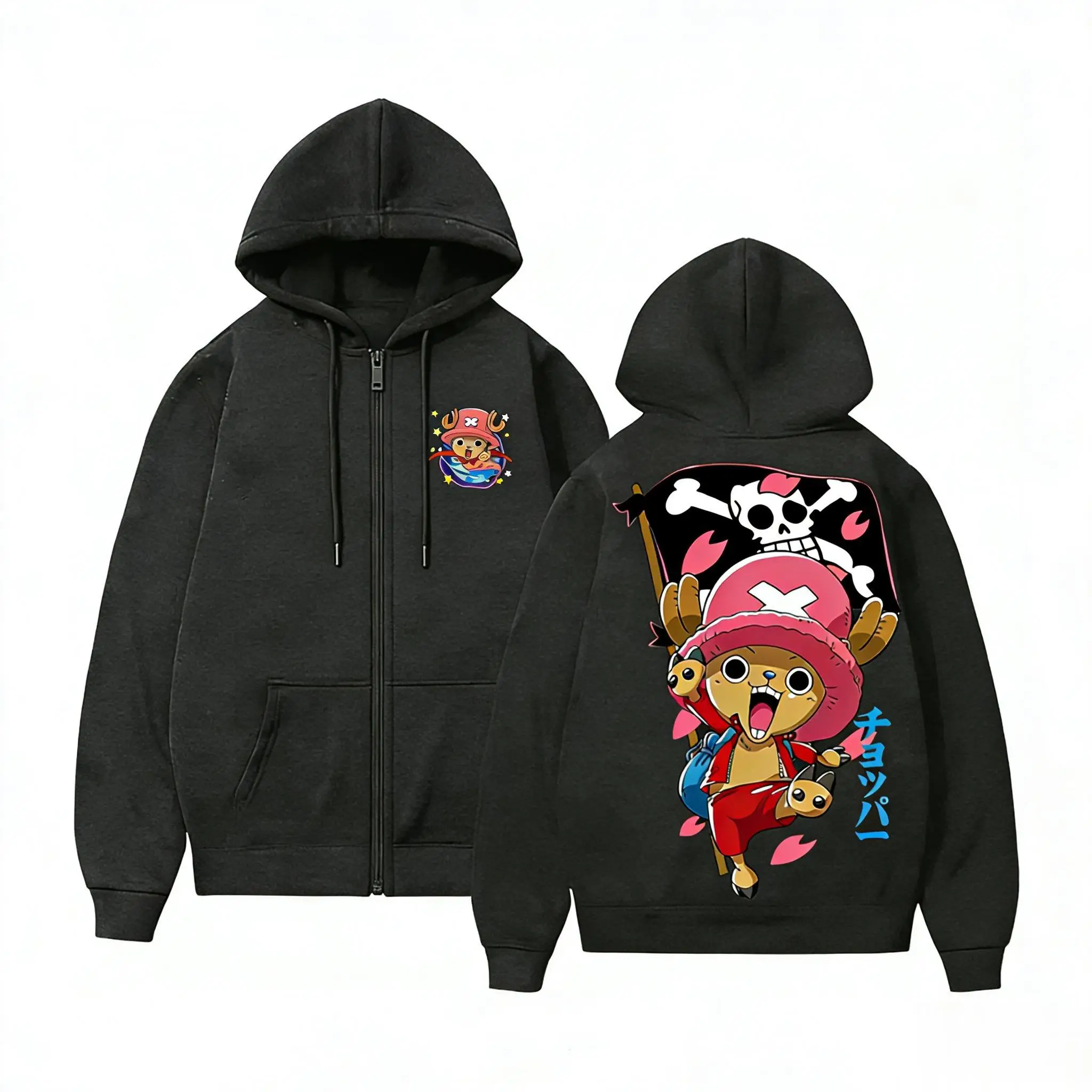 One Piece Chopper Anime Hoodie Männer Frauen Pullover Sweatshirt Casual Tops Streetwear Cosplay Zip Up Jacke 2026 Winter Neue Y2k