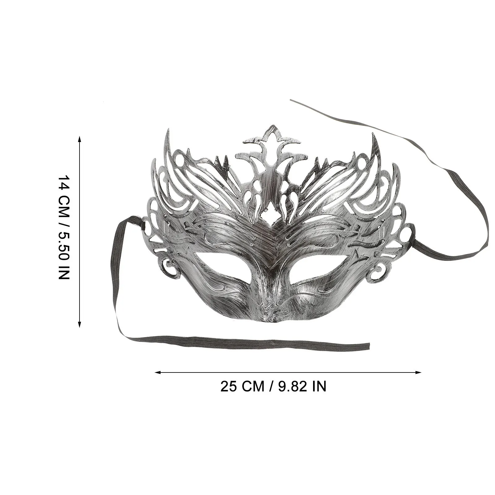 6 szt. Maseczek Vintage na Maskaradę Srebrne Półmaski Halloween Mardi Gras Kostium Cosplay Impreza Srebrna Maska Maskaradowa