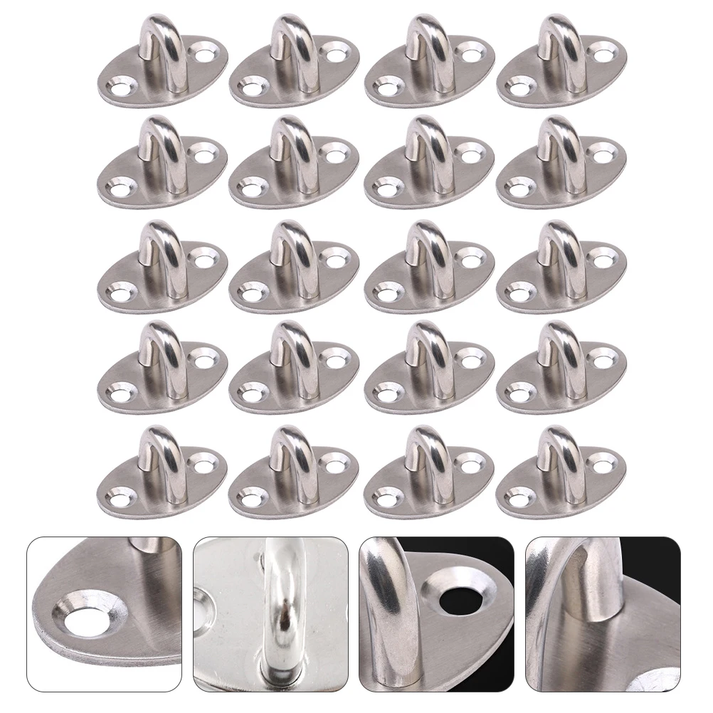 

20pcs Stainless Steel Hooks Heavy Duty Wall Mount Kitchen Storage Hanging Smooth Ceramic Rough Walls Hooks