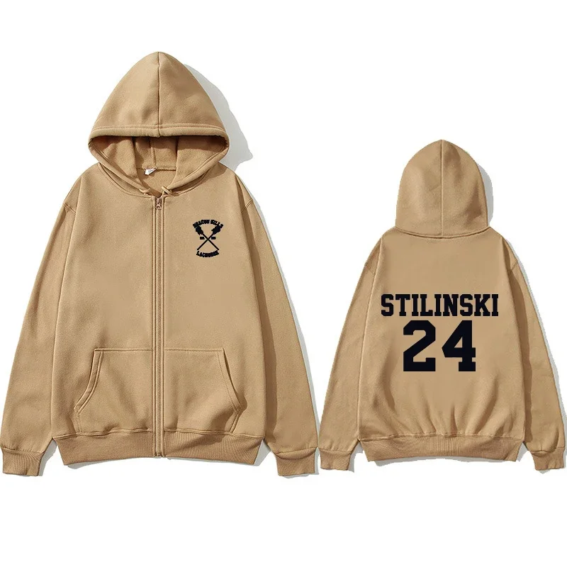 

Stilinski 24 Zipper Hoodie Oversized Zipper Hoodie Streetwear Women's Sweatshirt Pocket Long Sleeve Stilinski 24 Zipper Hoodie