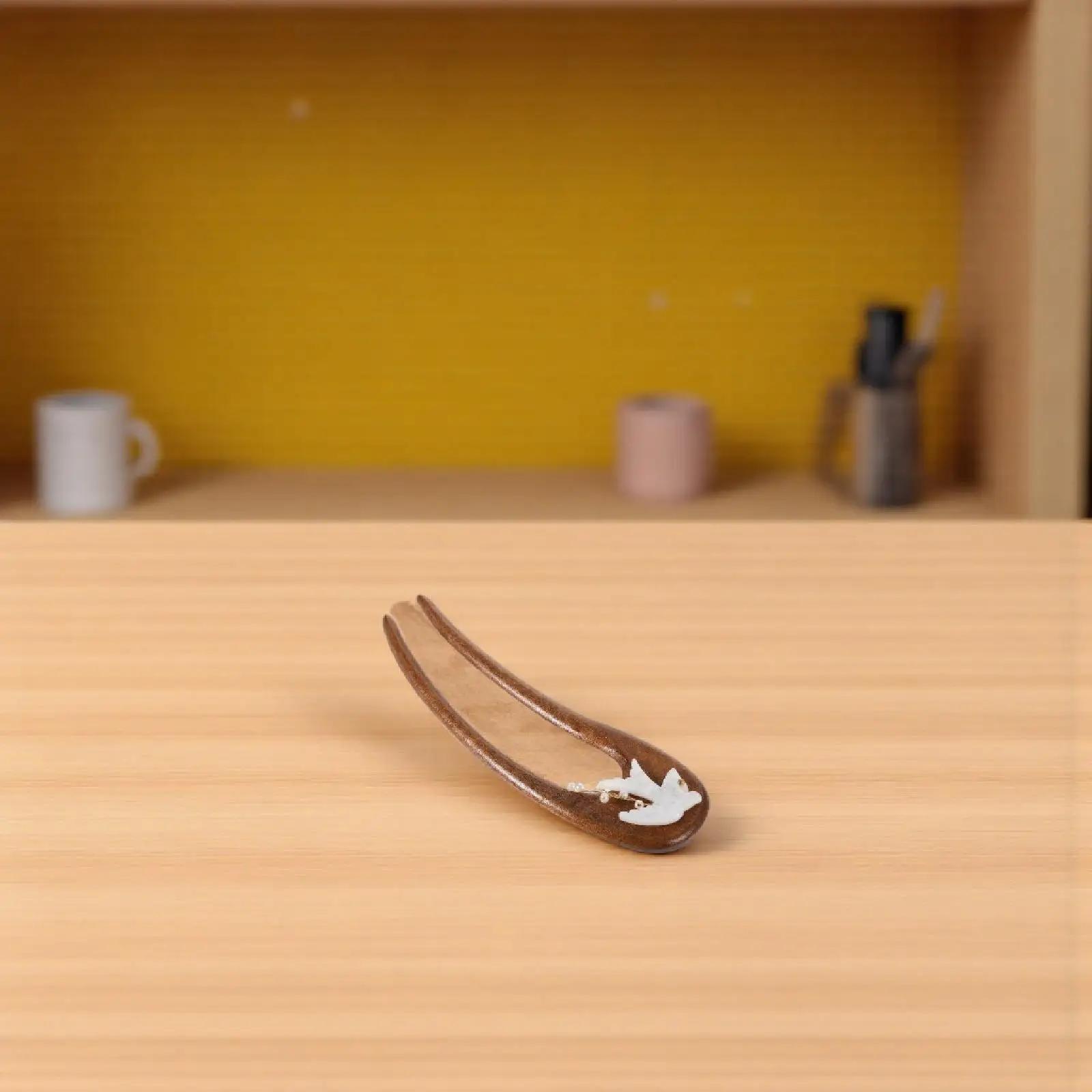 

Винтажные китайские палочки для еды U-образная деревянная шпилька для булочки, декоративные аксессуары, простая U-образная вилка для волос