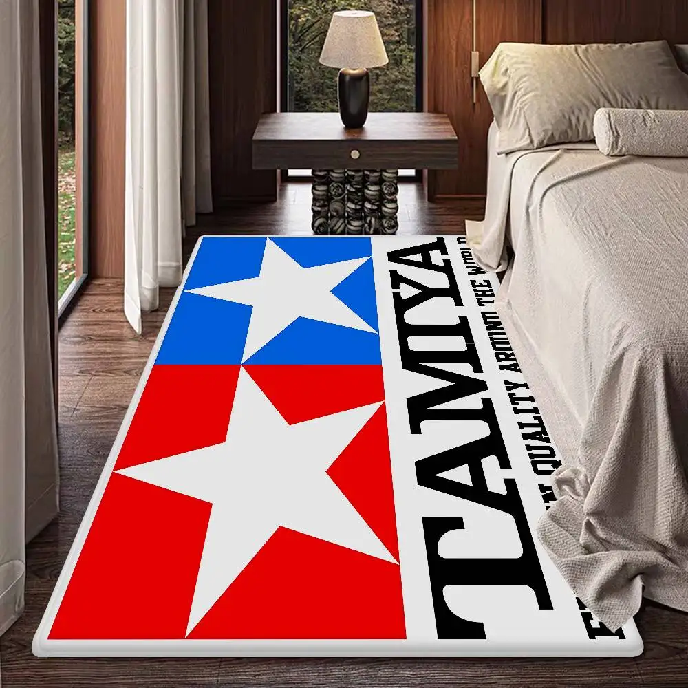 T-Tamiya Logo Room Mats Washable Non-Slip Living Room Sofa Chairs Area Mat Kitchen Alfombra