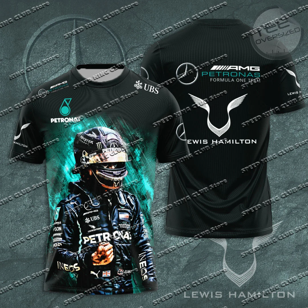 24 New Hot Selling F1 Team T-shirt For Men 3D Printing Racing Suit Summer Short Sleeves Quick-Drying Mercedes Jersey Tops