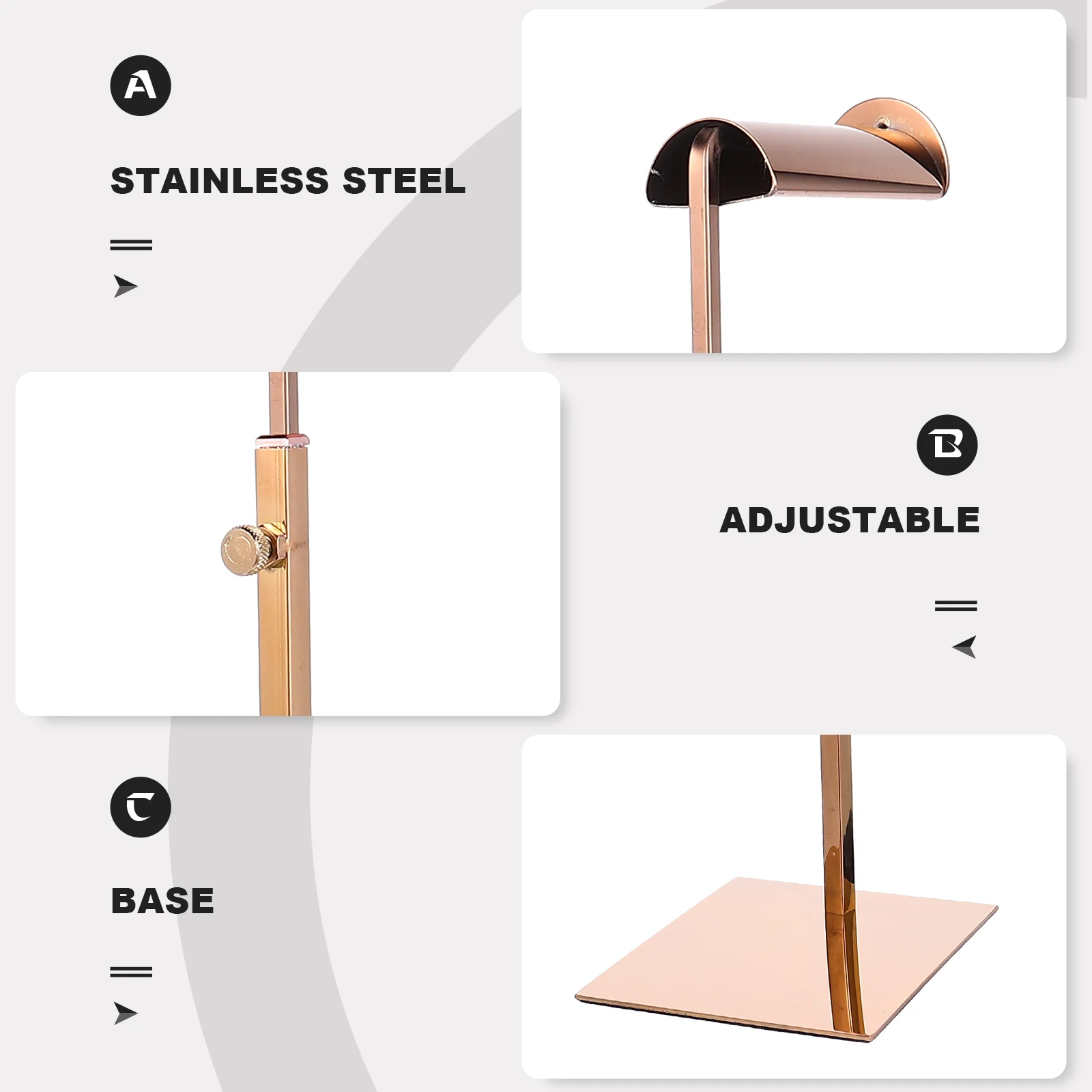 

Stainless Steel Handbag Rack Multifunctional Display Stand ELEGANT Mirror Adjustable Holder