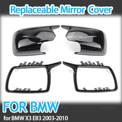 Black Side Mirror cover Caps 2024 New M Look Mirror Covers for BMW X3 X 3 E83 2003-2010