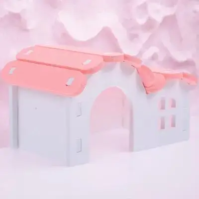 بولي كلوريد الفينيل الهامستر مخبأ النوم للحيوانات الصغيرة خنزير غينيا أرنب شينشيلا القوارض عش المأوى الحيوانات الأليفة الموئل قفص ديكور #6