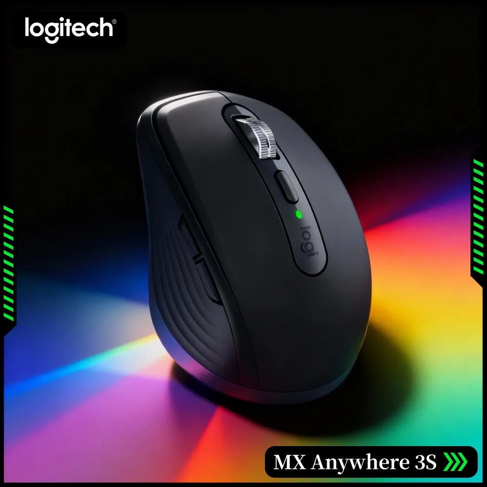 Ergonomic Wireless MX Anywhere 3S - 8K DPI, Magspeed Wheel, Anti-Slip Grip, Great For Travel Stream & Home Studio Desk