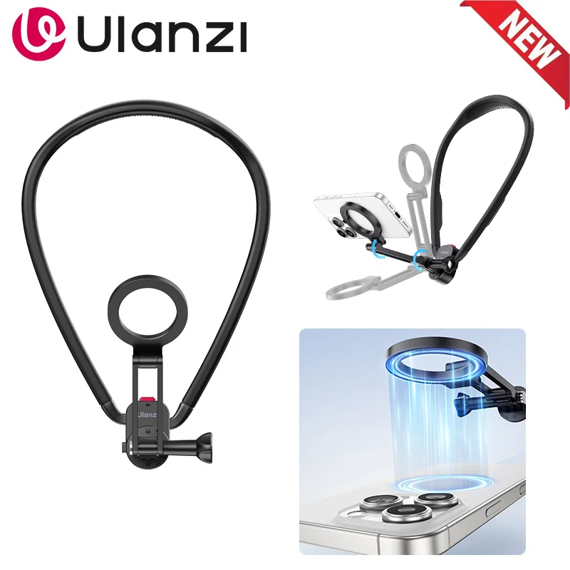 Ulanzi MG14 Neck Mount Magnetic for Phone Quick Release Adapter  Base for iPhone GoPro Hero 13 Max DJI Osmo Action Accessories