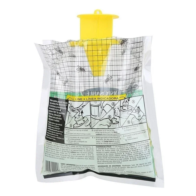 Dispositivo de trampa para moscas con trampas, Control de plagas, atrapamoscas desechable para exteriores, insecticida, atrayente de insectos
