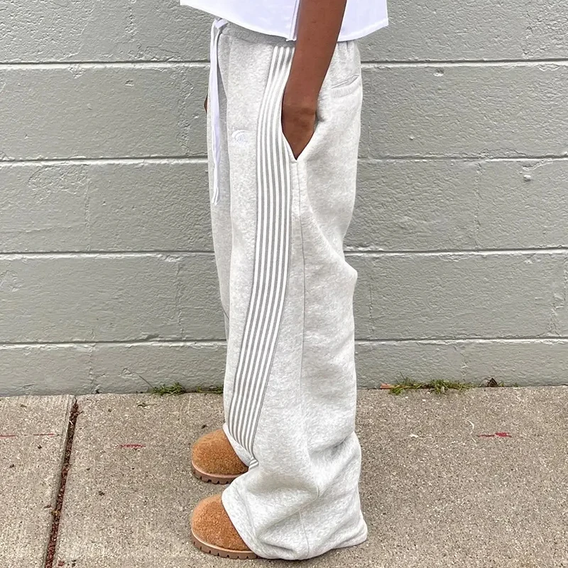 Pantalones de chándal góticos de estilo americano Y2K, pantalones holgados Retro con diseño a rayas, pantalones góticos de Hip Hop con cintura elástica para mujer, pantalones para correr Punk callejero