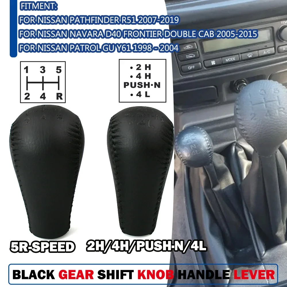 Car Styling Gear Shift Knob Gaiter Lever Shiter Head Manual Transmission For Nissan Patrol GU Y61 Auto Gear Shift Lever Handle