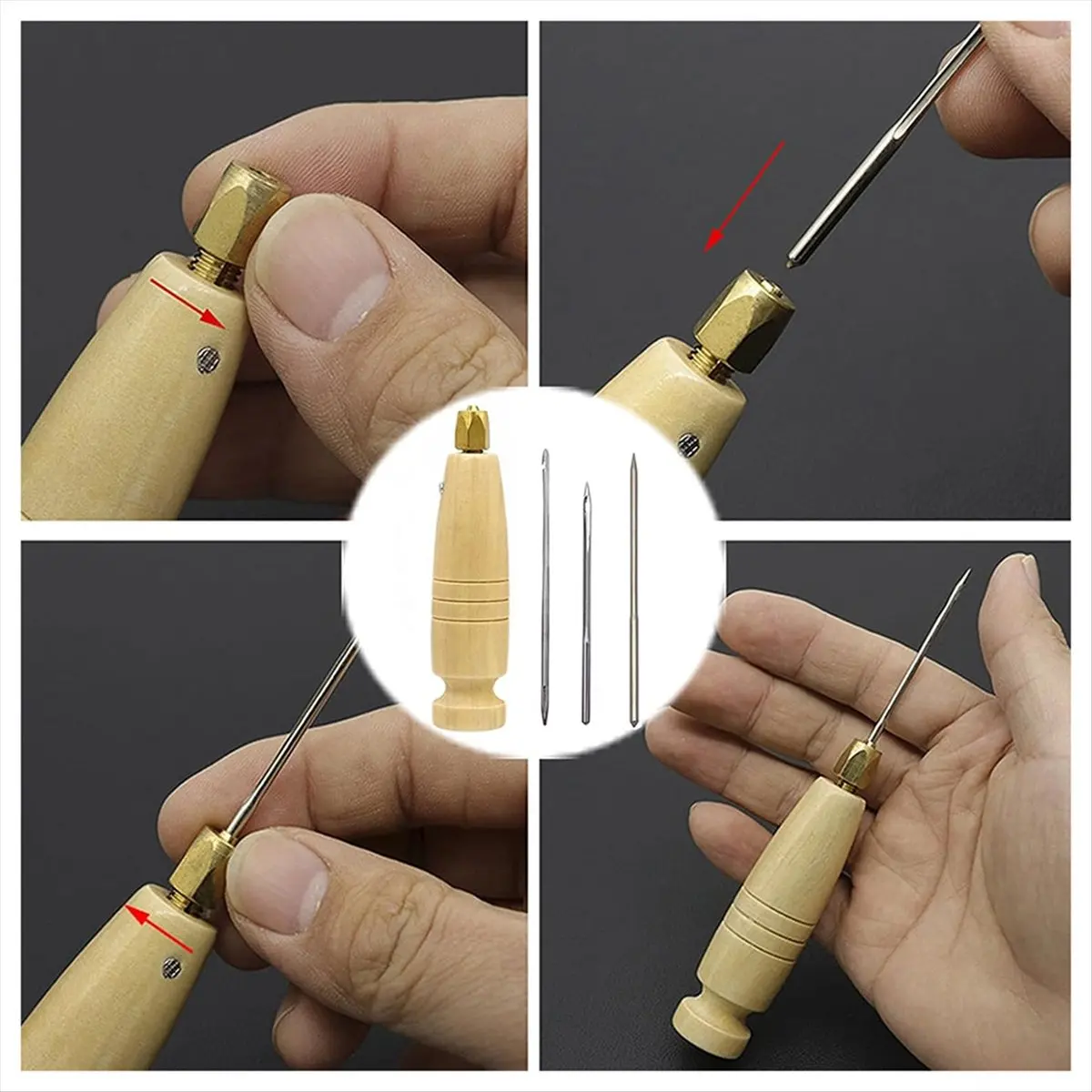 *مجموعة خياطة إصلاح المفروشات CLOS، طقم خياطة جلدي مع خرامة خياطة، طقم خياطة عالي التحمل مع إبر خياطة