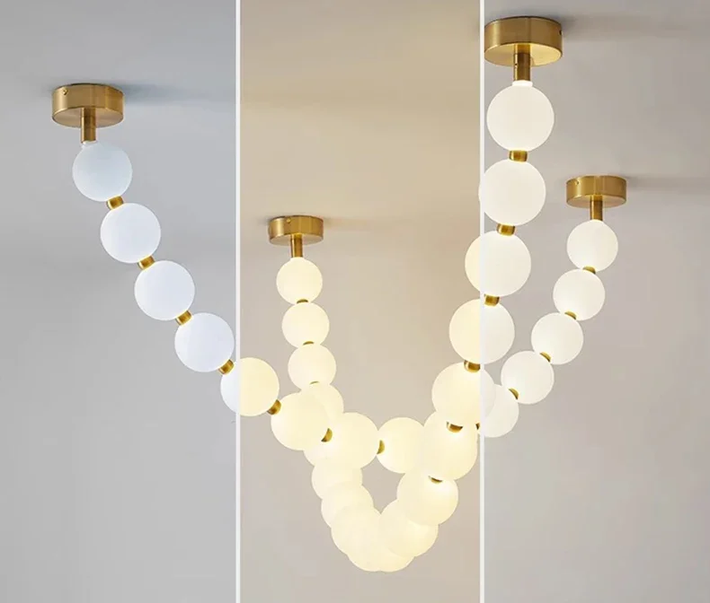 Modern LED Bead Creative Chandelier Suitable for Living Room Dining Room Bedroom Designer Pendant Light Home Decoration Lighting