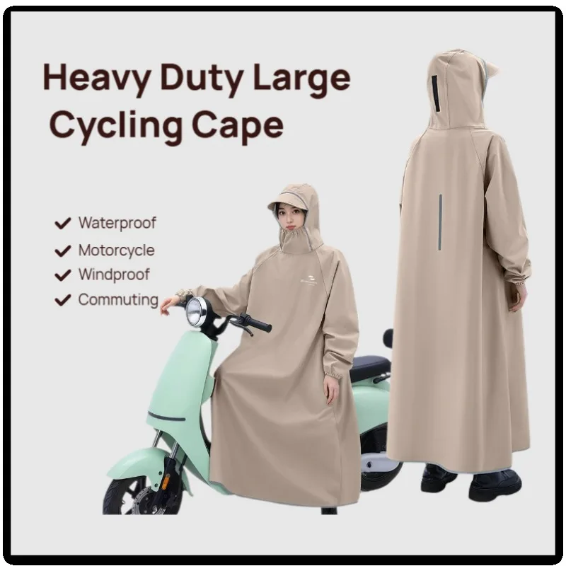 

Сверхмощная большая велосипедная накидка для электрического велосипеда — водонепроницаемый светоотражающий плащ из утолщенного материала, компактный дизайн