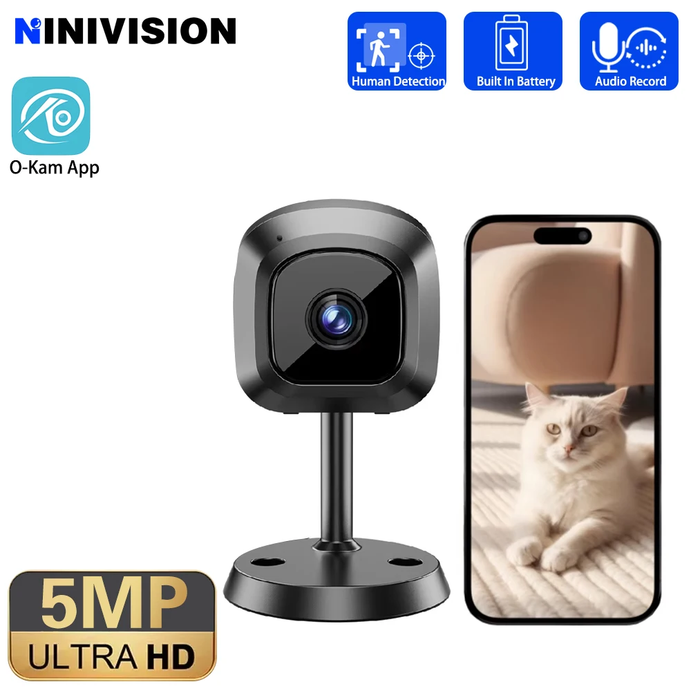 O-Kam 5MP بطارية مراقبة الطفل كاميرا IP لاسلكية مسجل صغير مايكرو الذكية داخلي المنزل كشف الإنسان كاميرا للرؤية الليلية