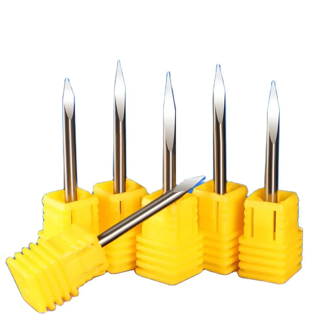 Borda Carbide bits Pypamid WeiTol 5 pcs 3.175mm Shank CNC Gravura Bocados do Router 3 Rosto Ferramentas de Escultura Para O Disco madeira Acrílico PVC MDF