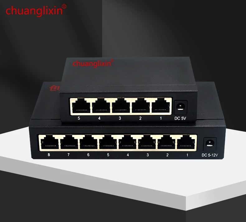 5 /8Port Desktop Gigabit Network Switch 10/100 / 1000Mbps Ethernet Switch Adapter Fast RJ45 Ethernet Switcher LAN Switching Hub