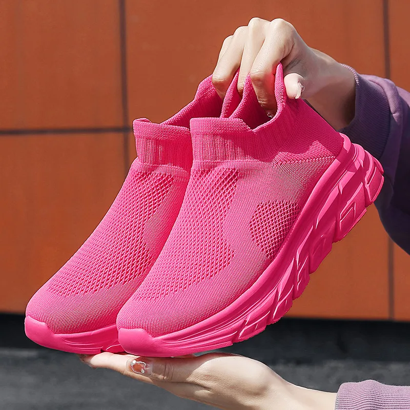 

Stylish Pink Women's Sock Sneakers Mesh Running Sneakers Women Platform Sports Shoes Designer Womens Trainers zapatillas mujer