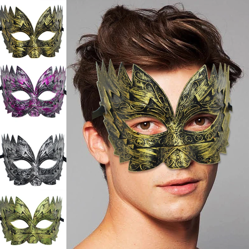Masque demi-visage pour fête masquée, style antique, personnalité rétro, performance, Halloween, horreur, fête amusante