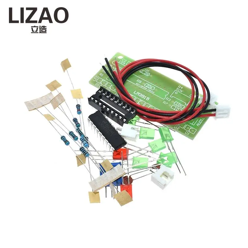 LM3915 DC 9V-12V 10 LED Sound Audio Spectrum Analyzer Level Indicator Kit DIY Electoronics Soldering Practice Set laboratory