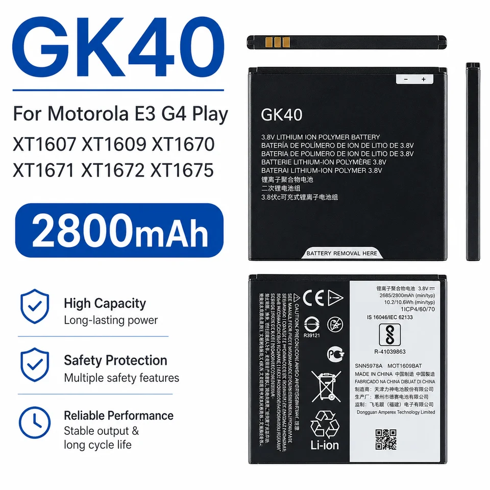 Batería de Reemplazo KC40 HC40 HC60 GK40 para Motorola Moto E6 Plus XT1754 XT1755 XT1758 M2998 C Plus E3 G4 Play 4