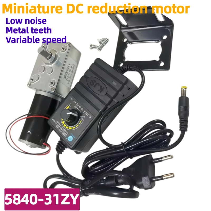 5840-31ZY Electric Metal  High-torque Speed Regulating Motor with Adapter Micro DC Reducer Motor 12V 24V