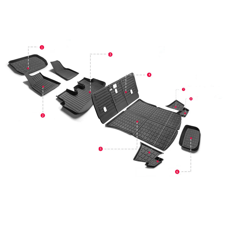 

Автомобильные полноразмерные 3D коврики, коврики для багажника Tesla Model Y 2017-2024, премиум, для любой погоды, противоскользящие, водонепроницаемые, подходят под заказ