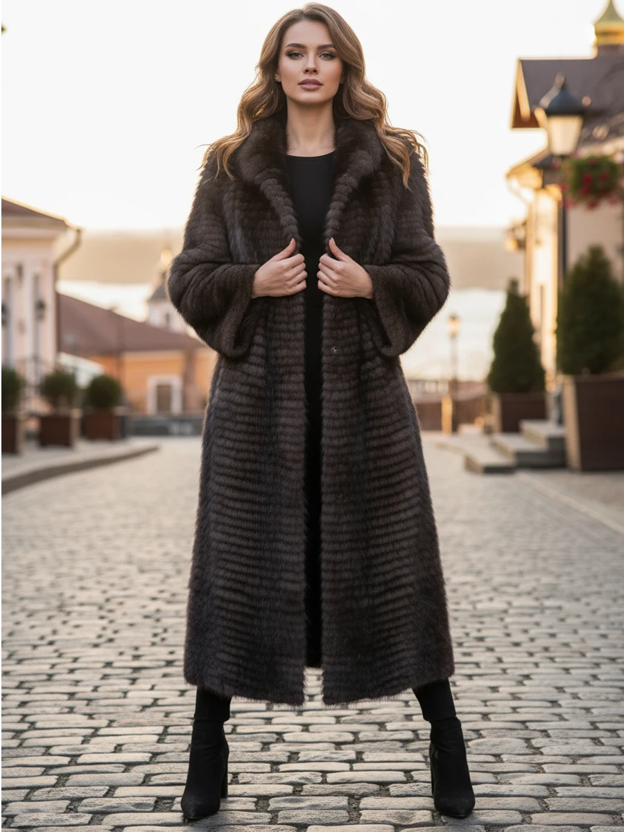 HDHOHR 2026 Real Fox Fur Coat Women Luxury Natural Kintted Fox Fur Jackets Winter Warm Real  Fur Clothes For Female Plus Size