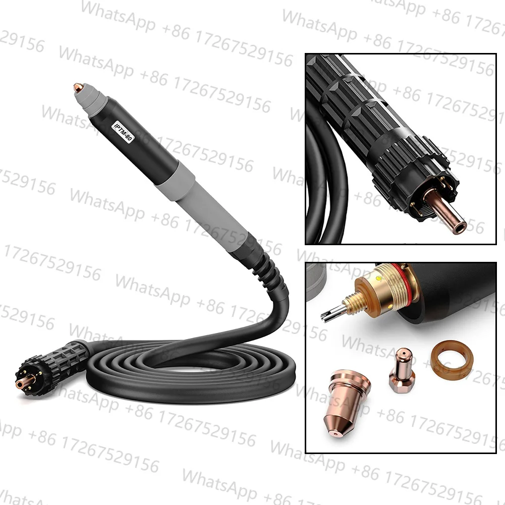 80 Amp PTM80 Plasma Cutter Straight Torch Head with Cable Length of 6 Meters Compatible with Multiple Plasma Machines