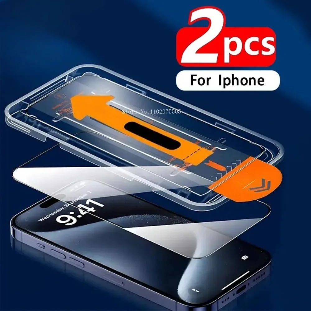 2pcs HD Tempered Glass for IPhone 17 Air 17 16 15 Promax 14 Plus 12 13 11 Promax 16E 17 Promax One-Touch Dust-Free Installation