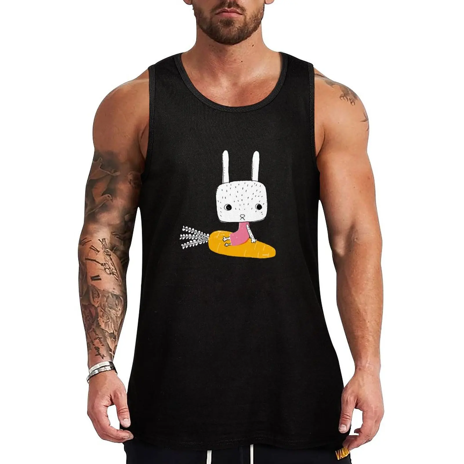 Rabbit Tank Top man sexy?costume gym clothing bodybuilding for men sports t-shirts for men