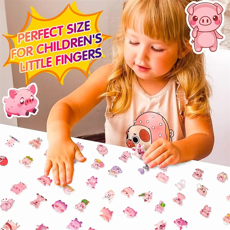 10/30/50PCS Cartoon Pink Pig PVC Sticker Aesthetic Children\'s Decoration Scrapbooking Korean Stationery School Supplies for Kids