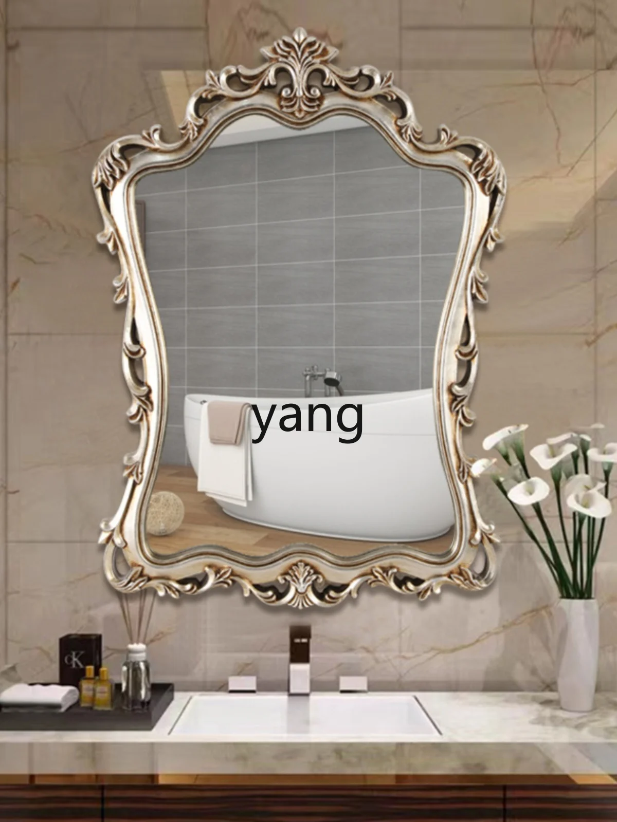 CX handle small rounded corners large hanging basin table soft mirror square can be spliced vertically half body