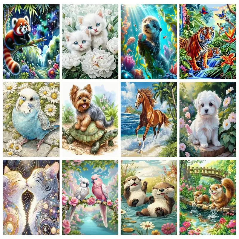 

GATYZTORY DIY Pictures By Number Kits Home Decor Flowers Animal Painting By Numbers Drawing On Canvas HandPainted Art Gift