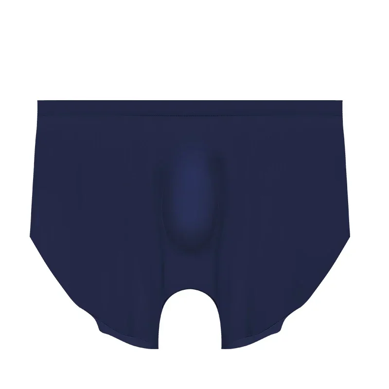 

2 шт. мужских бесшовных трусов из ледяного шелка, боксеры с 3D-принтом на четырех углах. Это тонкие летние трусы.