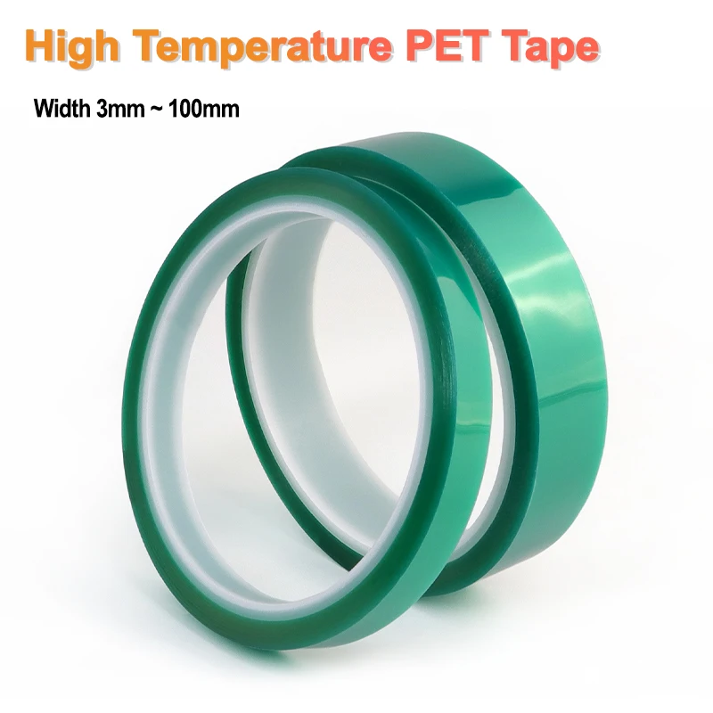 33M/Roll Green PET Film Tape 3mm ~ 100mm High Temperature Resistant PCB Solder SMT Plating Shield Insulation Protect Films