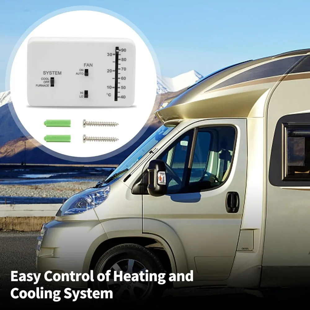 Energy Efficient White RV Thermostat Easy to Install Digital